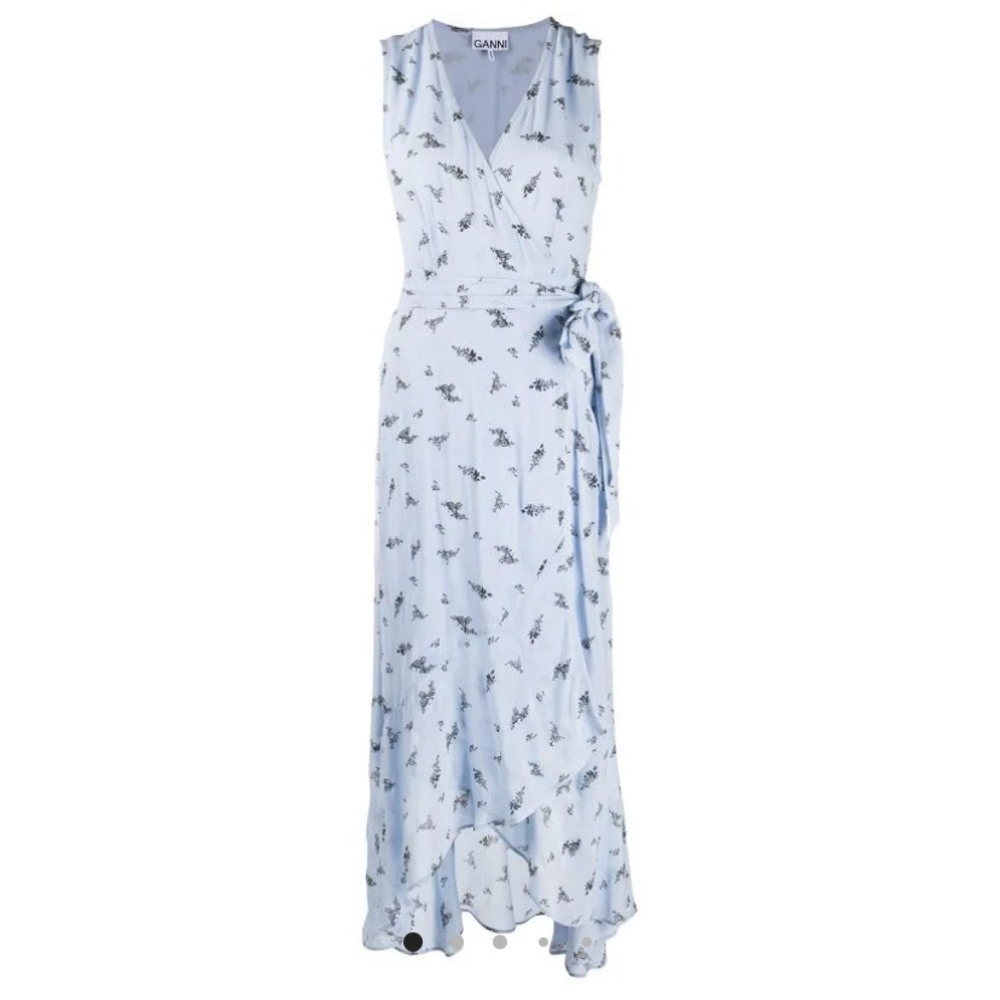 Ganni Floral Wrap Dress